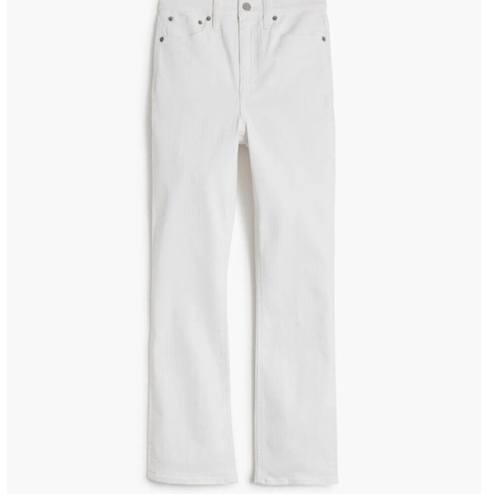 J. Crew Factory bx544  Flare crop high-rise white jean signature stretch NWT 29T